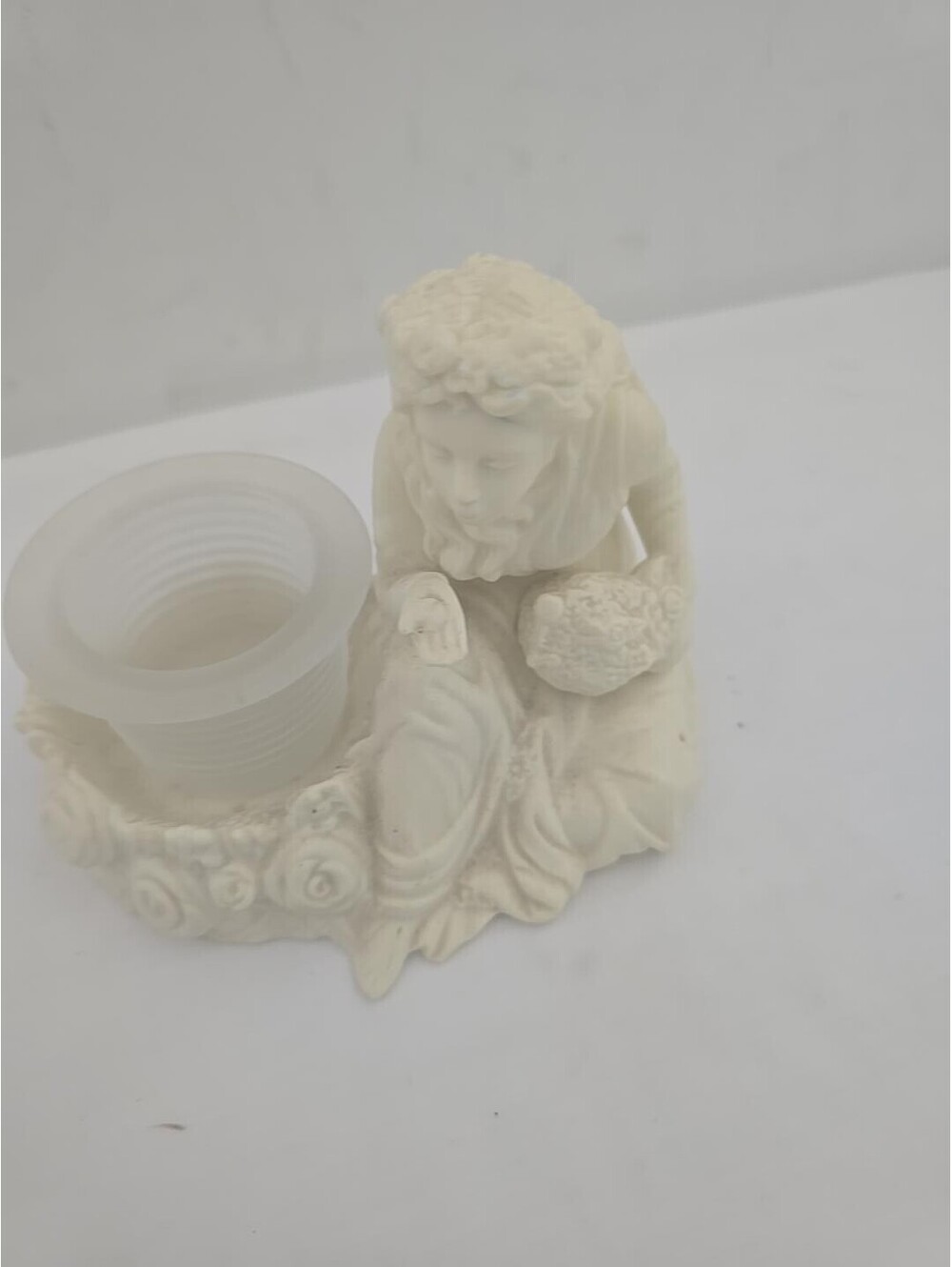 Partylite White Fairy Votive Tealight Candle Holder Ariana's Garden- No Wing.